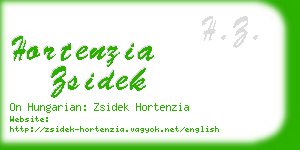 hortenzia zsidek business card